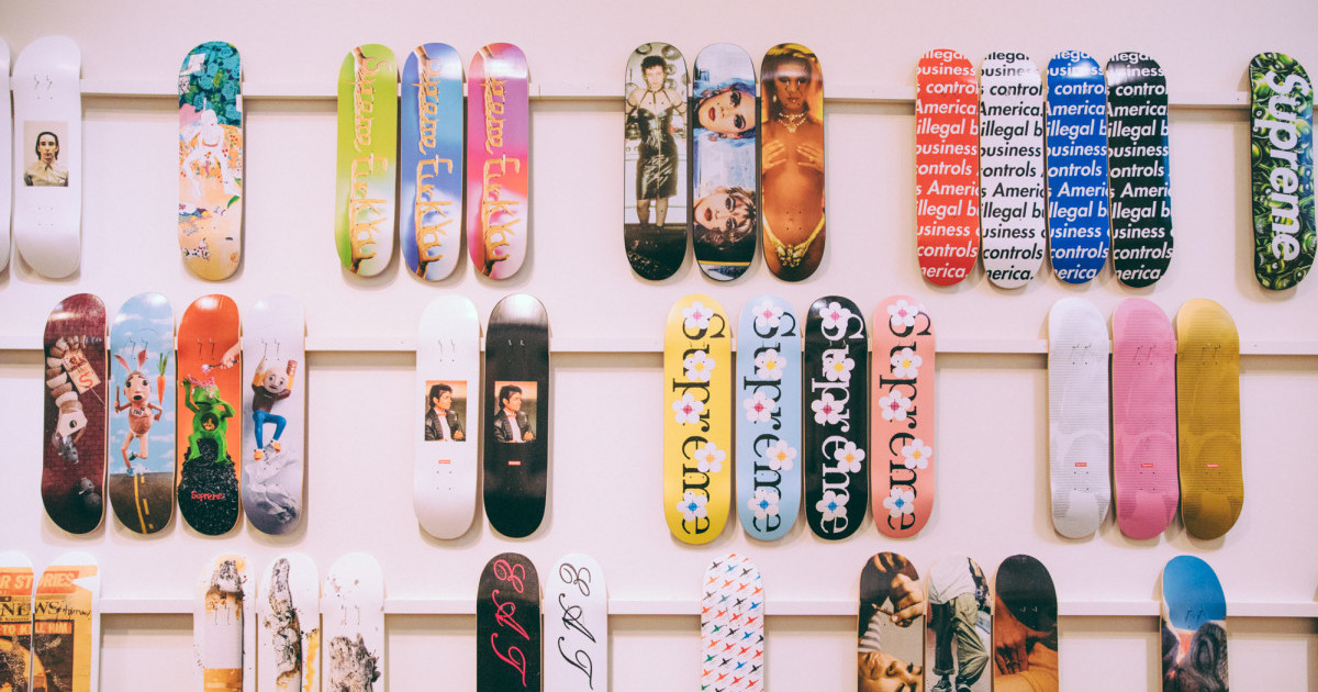 Největší kolekce Supreme skateboardových desek
