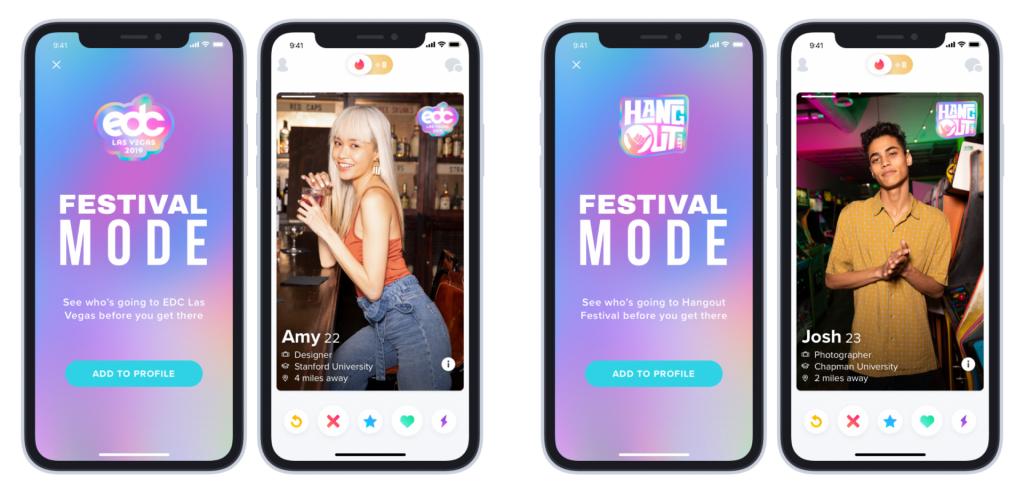 Tinder přichází s režimem pro návštěvníky festivalů